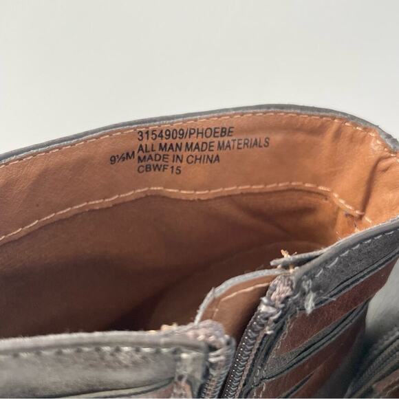 Euro soft by sofft Phoebe bootie strappy faux leather side zip size 9.5 - Picture 7 of 12